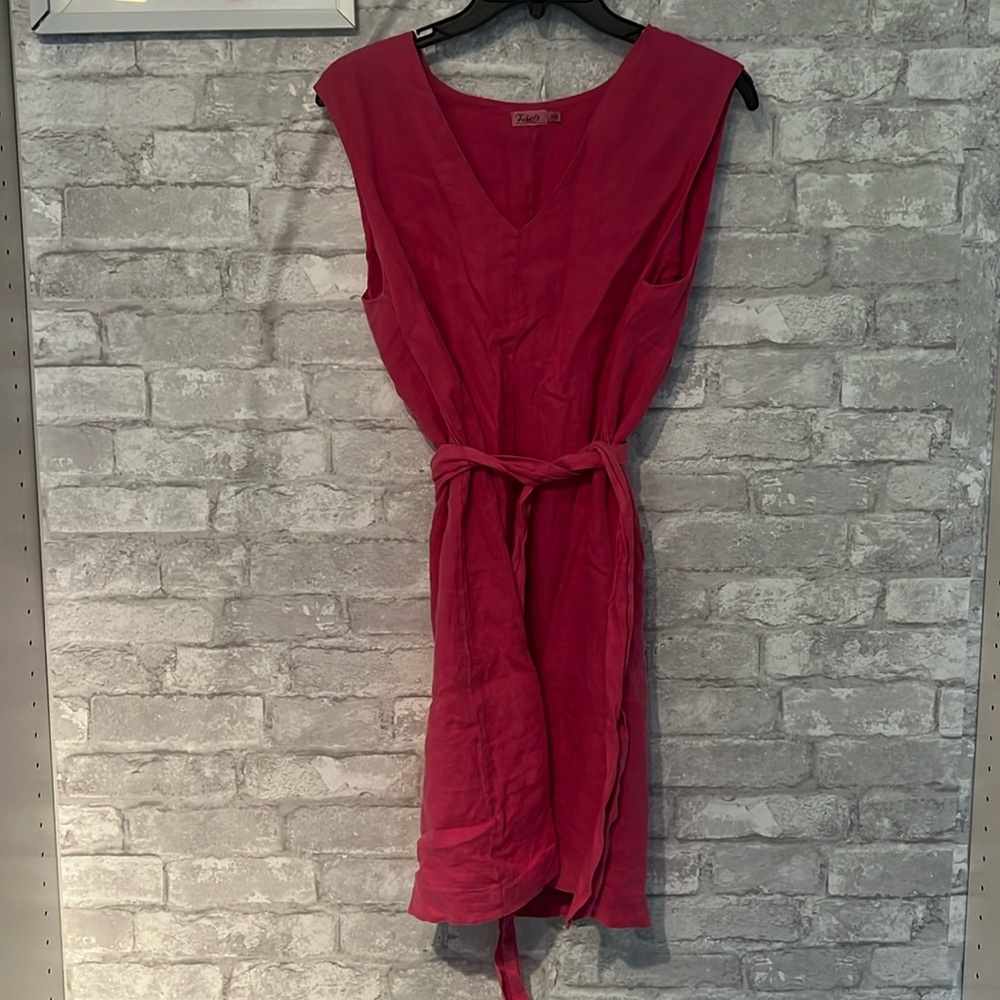 Faherty Pink Linen Dress Sz XS